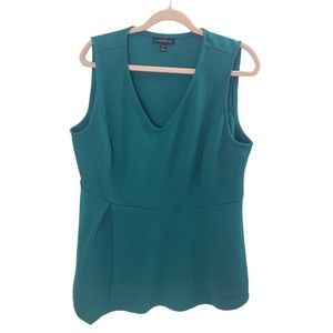 Lane Bryant Sleeveless Top Blouse Womens 18/20 Green V Neck